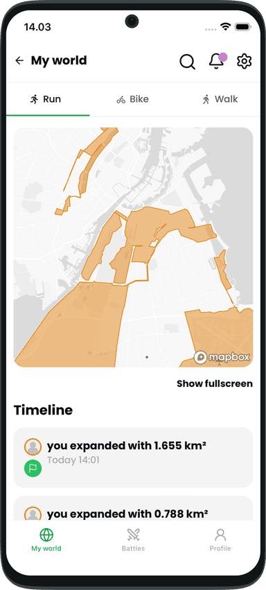 Run the Globe battle map